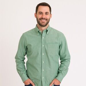 Ralph lauren Classic Fit Non Iron Mint Green Dress Shirt Size 16 34/35